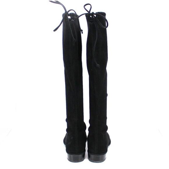 Stuart Weitzman Black Over-The-Knee Boots Reserve Stretch Suede Boot Size 5 - Picture 5 of 7